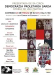 DEMOCRAZIA PROLETARIA SARDA – UNA RICERCA – DOMANI ALLE 17.30 ALLO SPAZIAMO SEARCH DEL COMUNE DI CAGLIARI