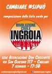 LISTA INGROIA – CAMBIARE SI PUO’ – LUNEDI’ 7 GENNAIO, ORE 17.30